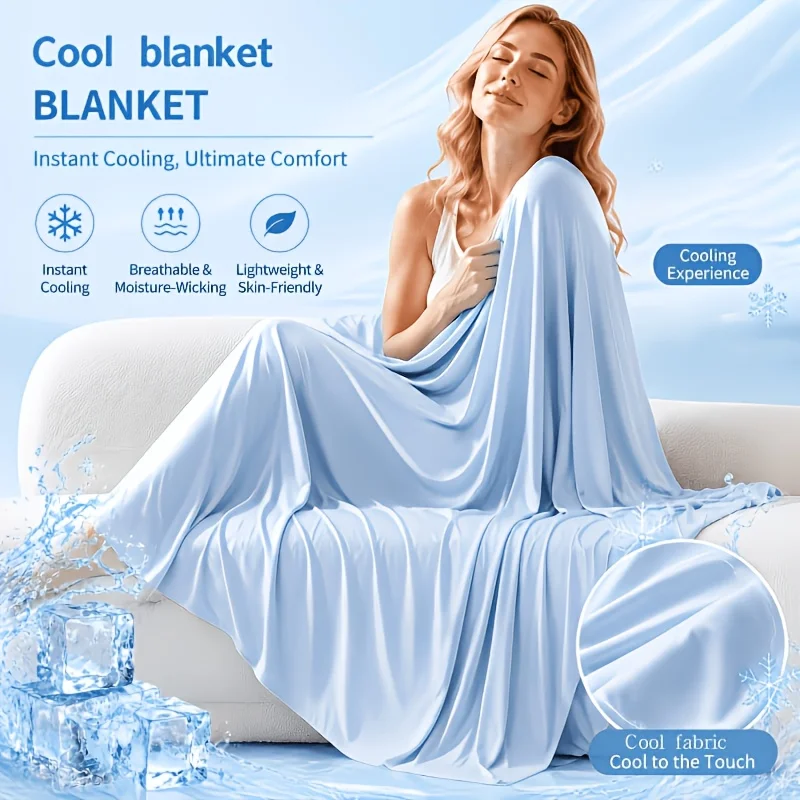 Summer Cooling Blanket Thin Blanket Ice Silk Air Conditioning Quilt Skin-friendly Lightweight Breathable Quilt For Home Office