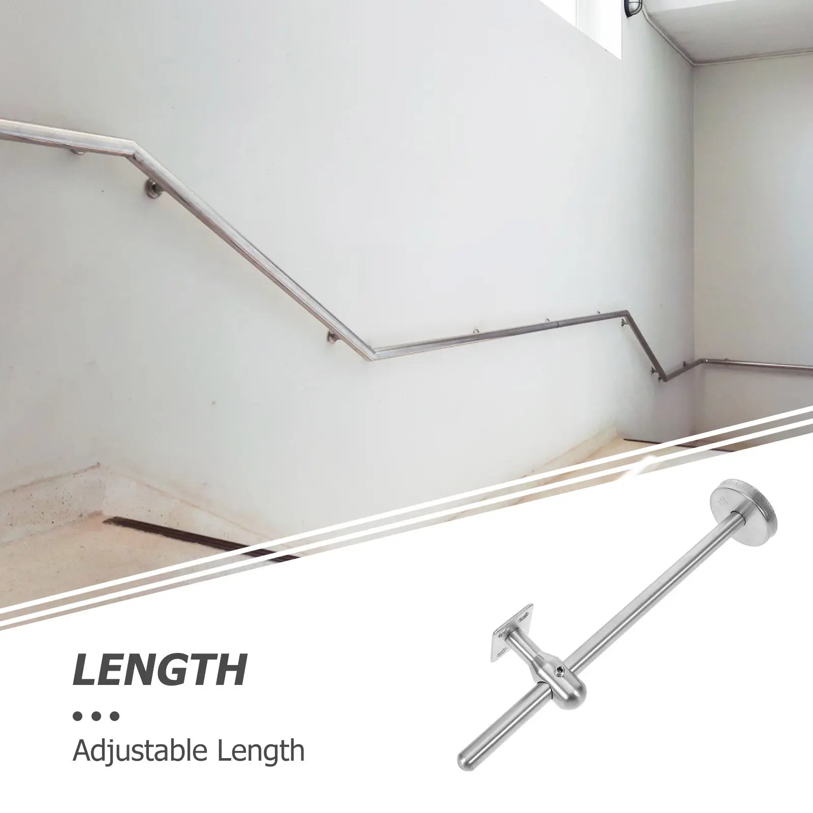 Zware roestvrijstalen trapleuningbeugel voor binnen trappen, elegant modern design, trapleuningondersteuning