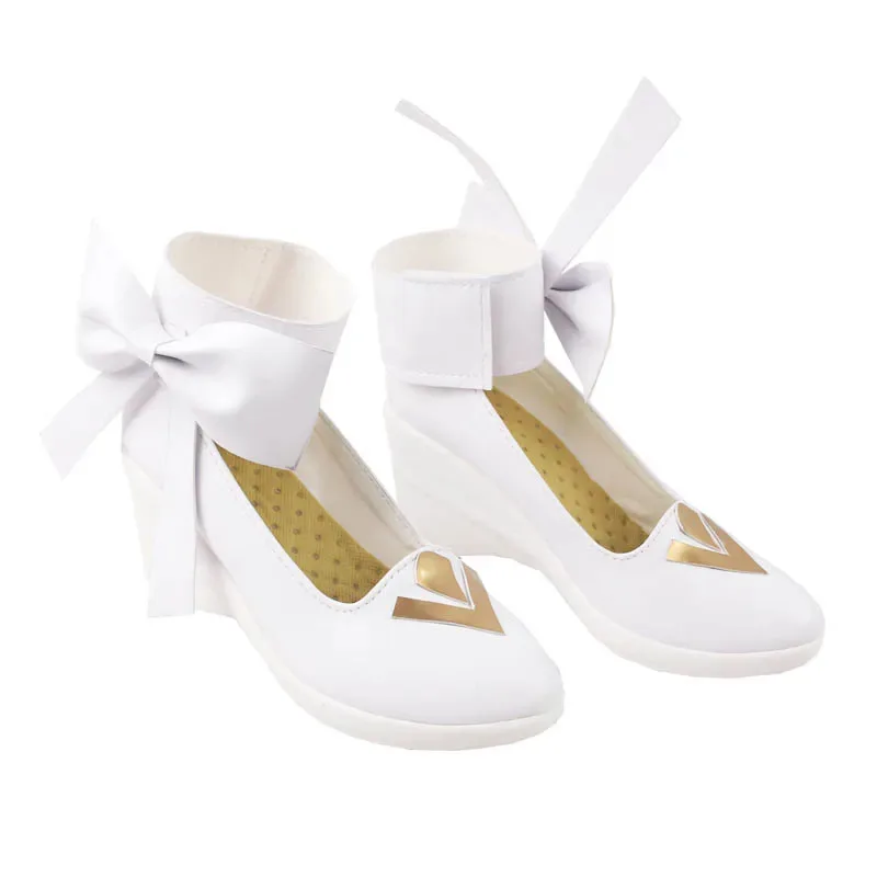 

Горячая новая игра в стиле аниме LOL Gwen, белая женская обувь на высоком каблуке для косплея, ботинки, реквизит, аксессуары для вечеринки на Хэллоуин, настройка