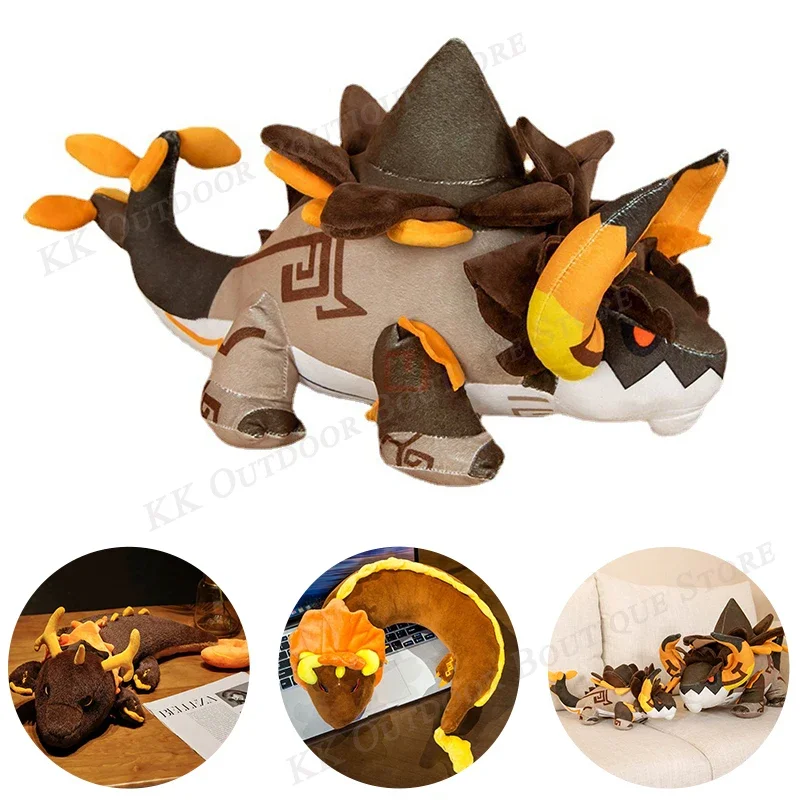 Genshin Impact Plush Zhongli Azhdaha Dragon Toys Plushies Anime Figure Plush Doll Cartoon Soft Stuffed Pillow Children Kids Gift