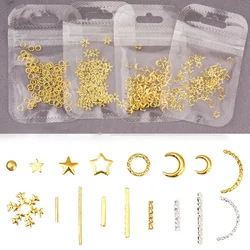1Pack Gold Silver Mixed Hollow Metal Frame 3D Nail Art Decorations Ocean Seashell Metallic Studs Rivets DIY Manicure Accessories