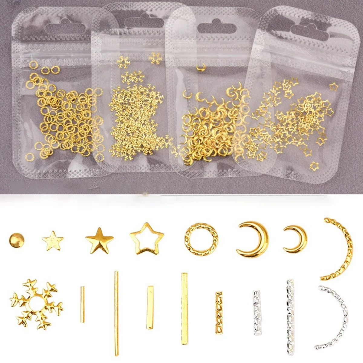 1 paczka złoto srebro mieszane pusta metalowa rama 3D ozdoby do paznokci Ocean muszla metalowe szpilki nity DIY akcesoria do Manicure