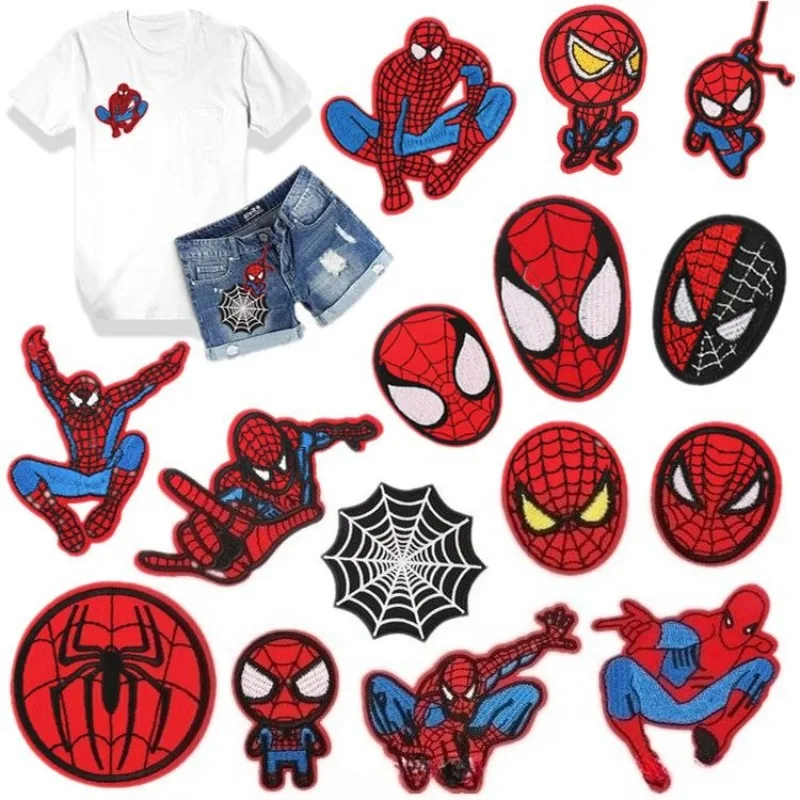 The Avengers Spiderman Peripheral Movies Creative Personality Cartoon Embroidery Clothes Broken Decorative Cloth Sticker Gifts