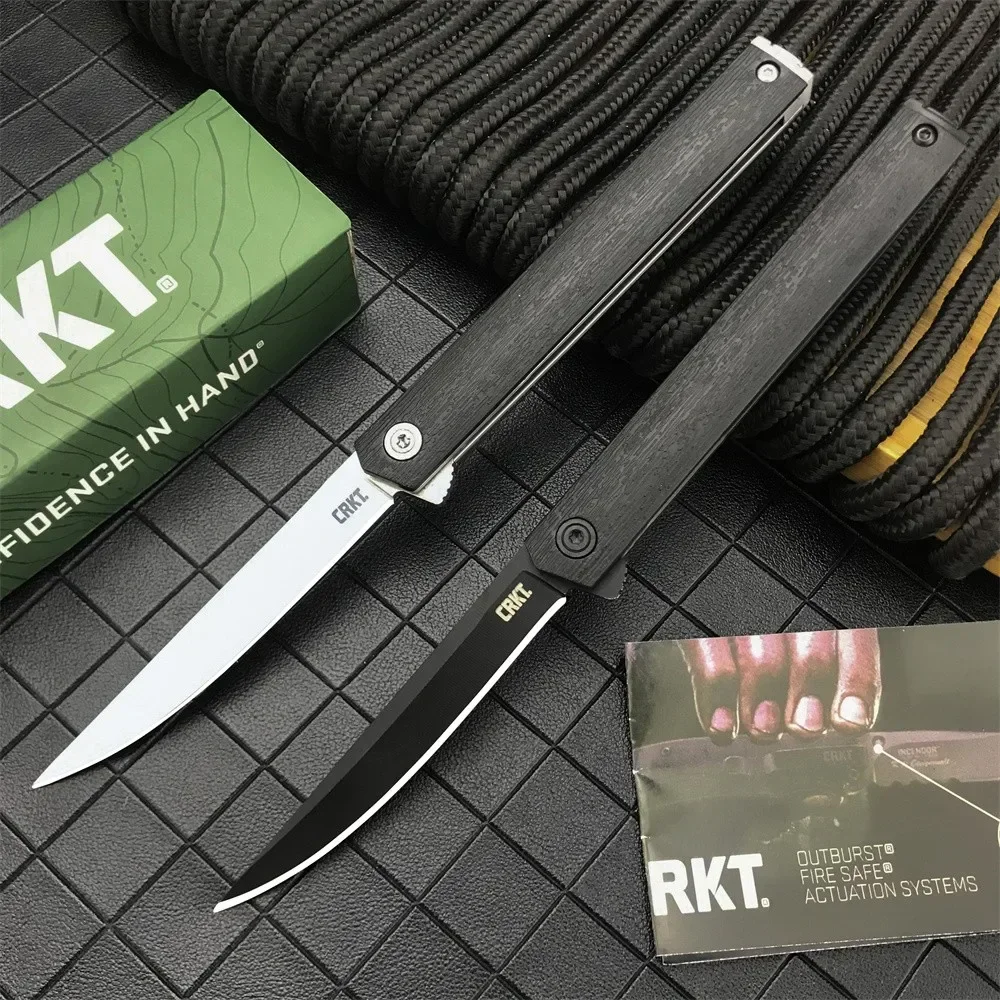 Outdoor CR CEO Gentleman\'s Flipper 7097 Pocket Folding Knife 8Cr13Mov Blade Nylon Wave Fiber Handle Camping Hunting EDC Tools