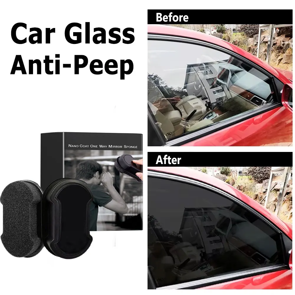 1pc One-Way Privacy Vision Auto Window Anti-Peep Cleaning Sponge Deep Clean Stain Dust All Glass Surfaces Compatible Home