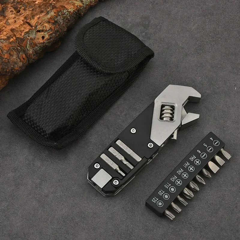 17 in One Outdoor Multifunctional Adjustable Activity Hexagonal Board with Screwdrive Head for Convenient EDC Outdoor Small Tool