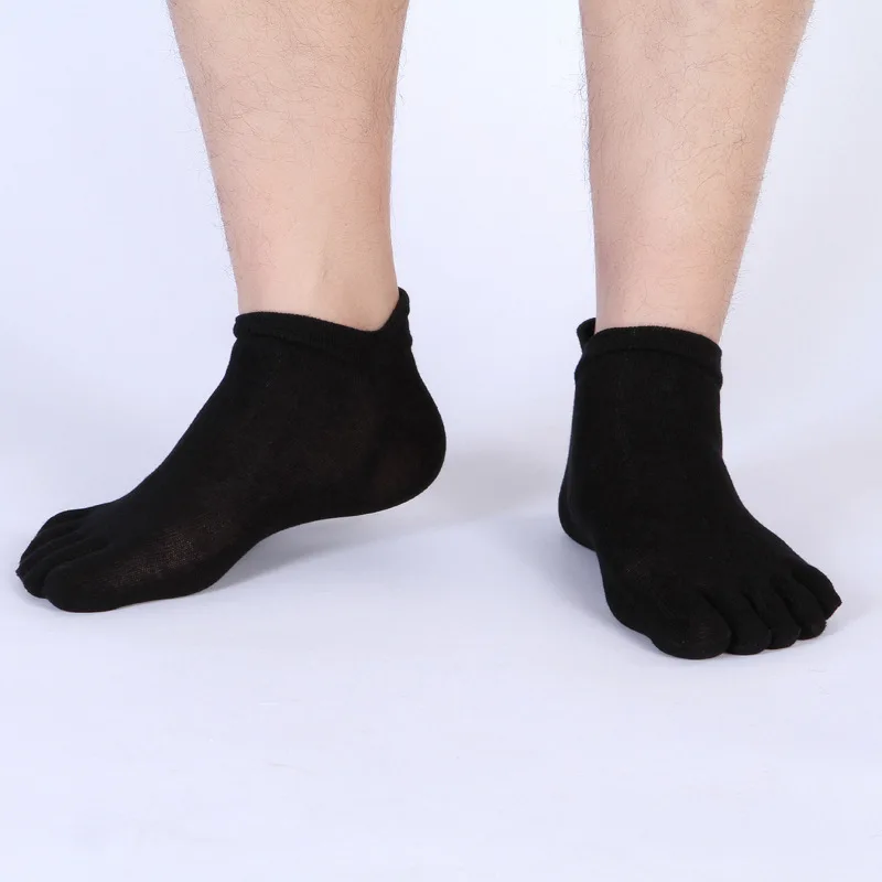 

5 Pairs Ankle Toe Socks Men Five Finger Socks Running Breathable Solid Cotton Short Socks Anti-Slip Invisible Socks 5 Fingers