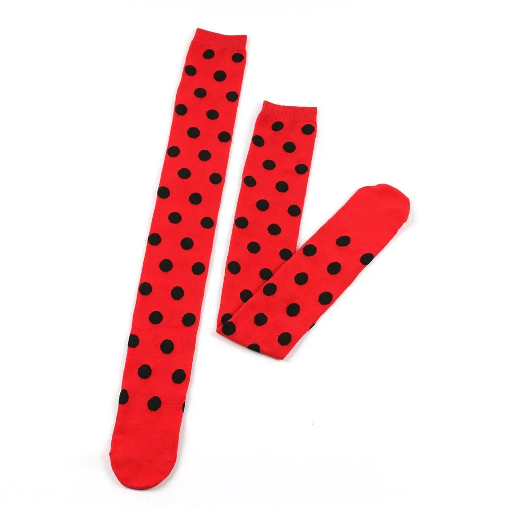 Calze alte alla coscia a pois Scaldamuscoli Coccinella Calzini alti al ginocchio per bambini anni '80 Calze per stivali lunghi anni '90 per donne Bambini