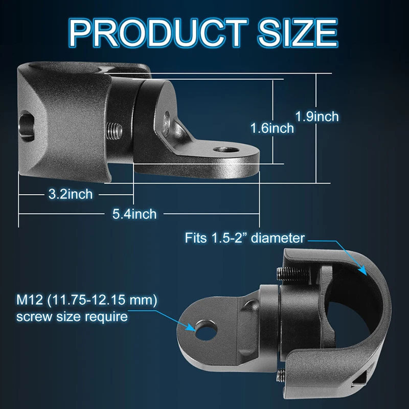 1 قطعة UTV RGB سوط ضوء تصاعد قوس 5.4*1.9 بوصة صالح ل 1.5*2.0 بوصة أنبوب/قفص الوفير للطرق الوعرة ، لاقط ، ATV ، دراجة نارية