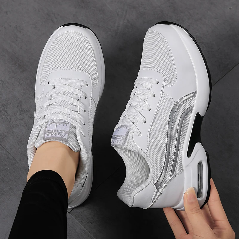 

Four Seasons Women Casual Running Shoes Fashion Soft Sole Sports Sneakers Ladies Cushioning Flying Weaving Non-Slip Jogging Shoe