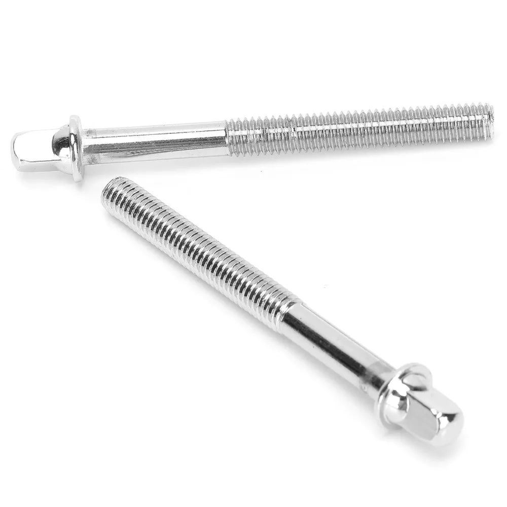 6PCS Durable 70mm Length Drum Tension Rods Metal Material Silver Drum Set Screw Drum Kit Screw Set For Jazz Drum Kit
