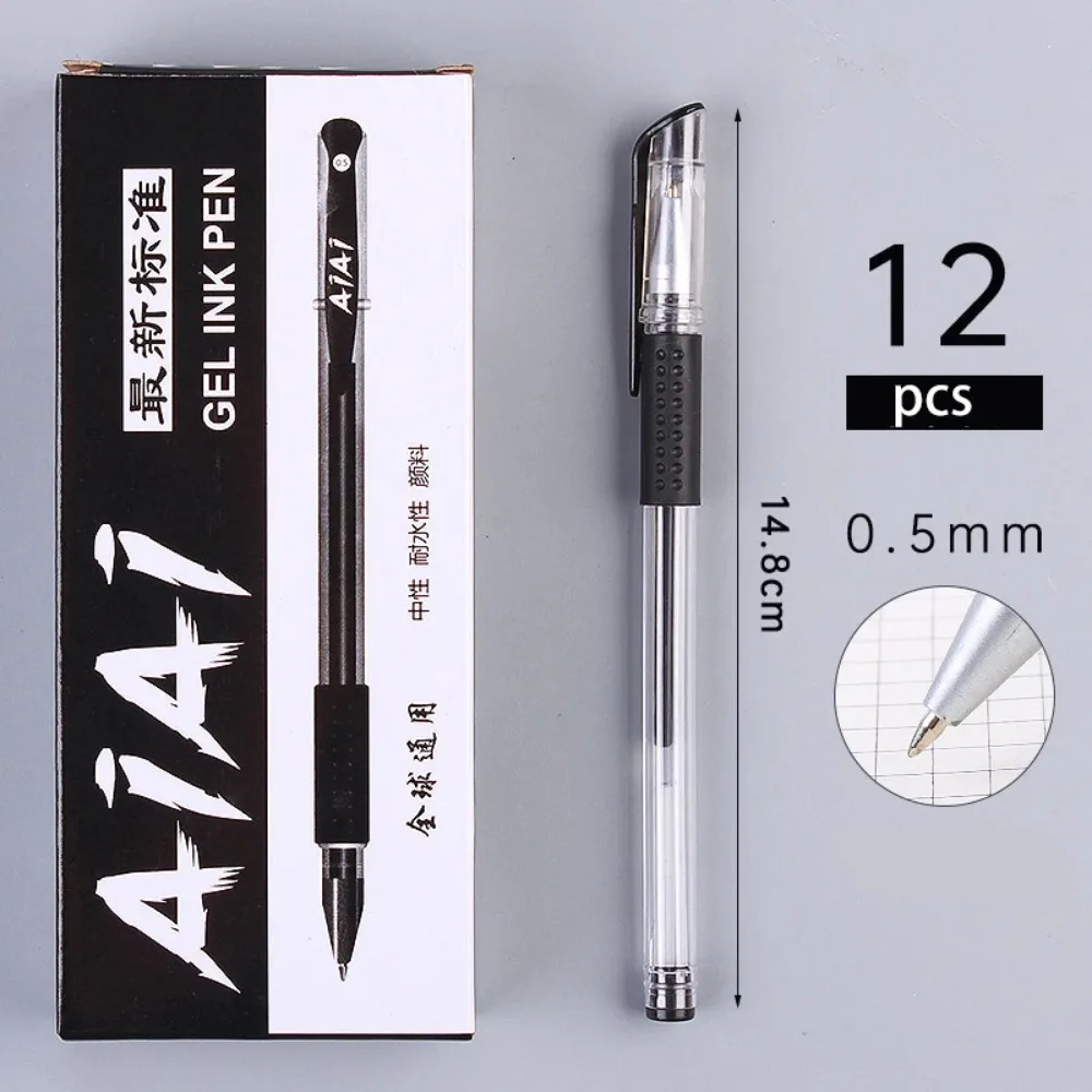 Kawaii Ballpoint Gel Pen Set, Material Escolar, Papelaria Escritório, Preto, Azul, Vermelho, Cor de Tinta, 0.5mm, 10Pcs