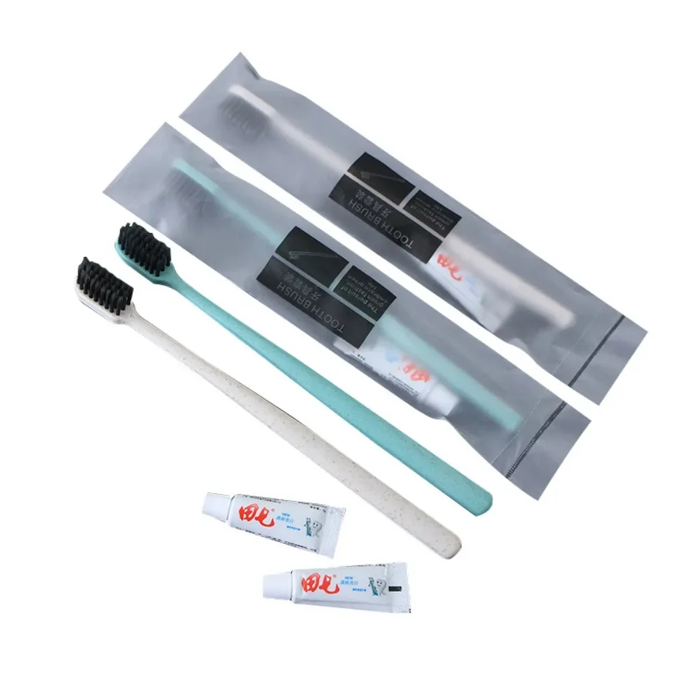 100 шт., практичная одноразовая зубная щетка, набор дорожных принадлежностей, легкая, удобная для переноски, зубная щетка, зубная паста, портативный набор туалетных принадлежностей