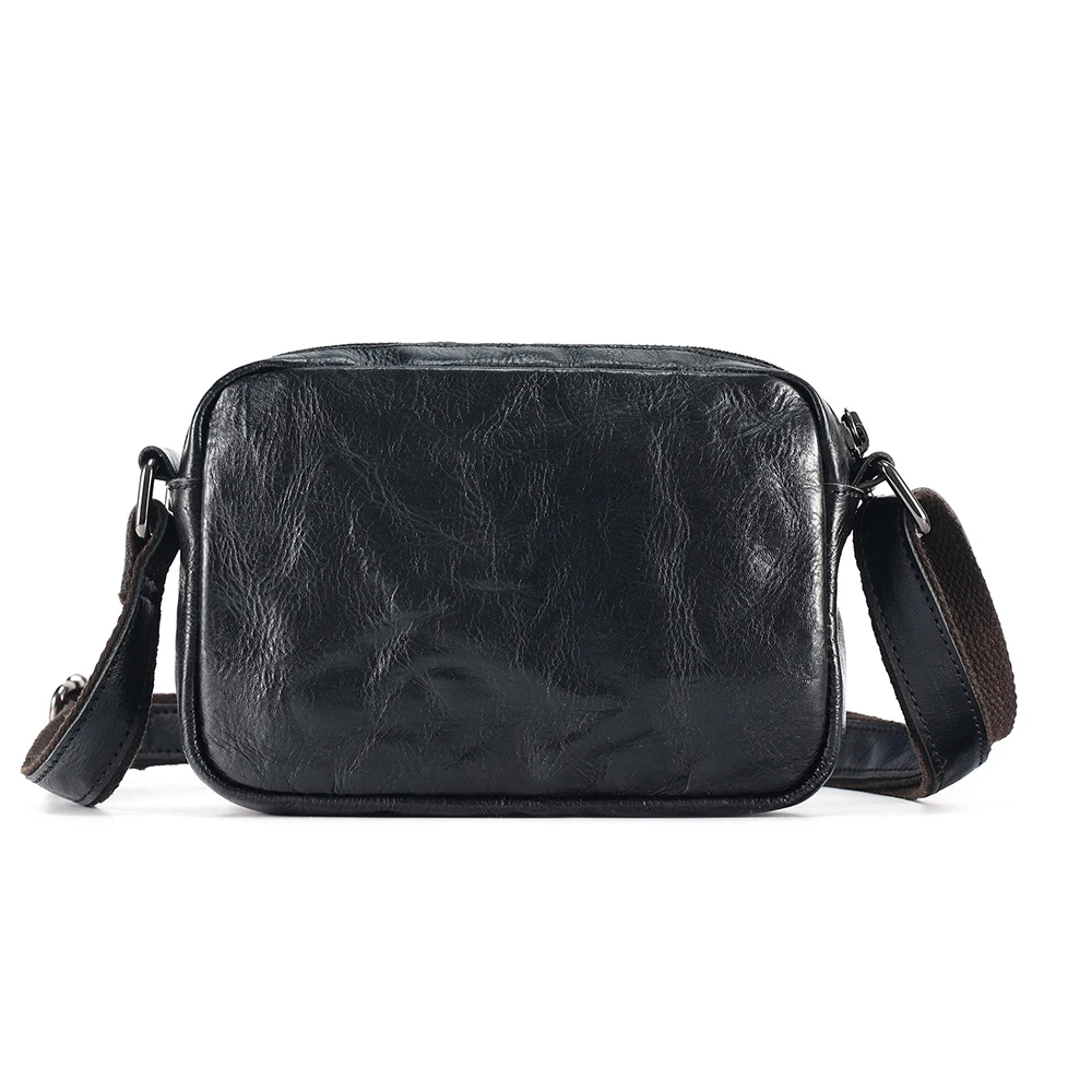 Men's crossbody messenger bag with layered cowhide shoulder bag men's genuine leather retro men's crossbody bag