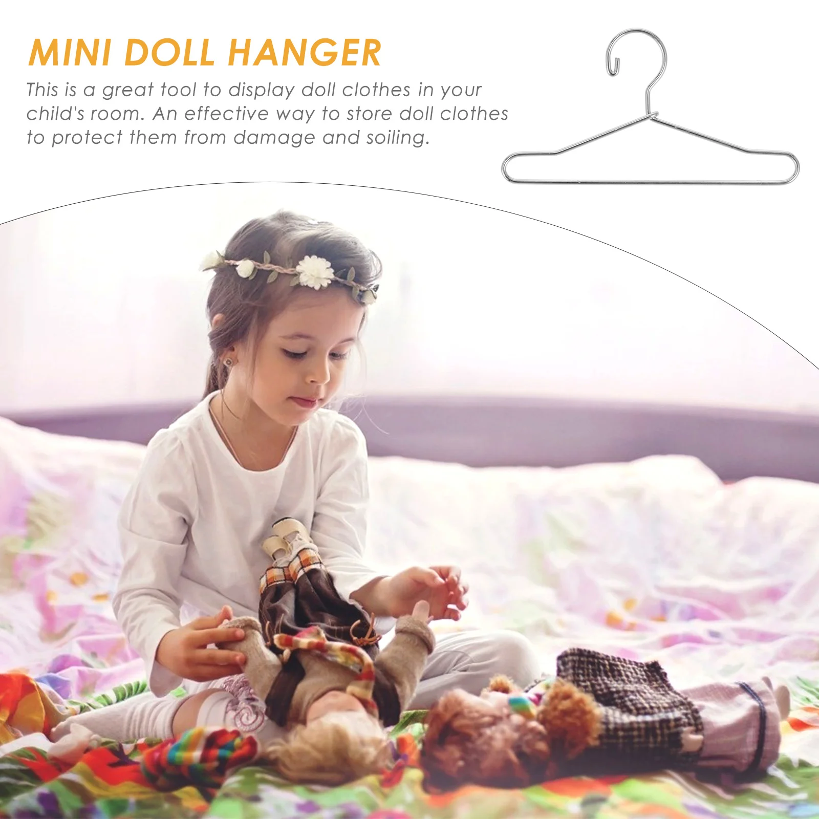 20 Pcs Velvet Hangers Small Dolls Coat Holder Clothing Rack Storage Clothes Metal Dress for Black Mini Baby