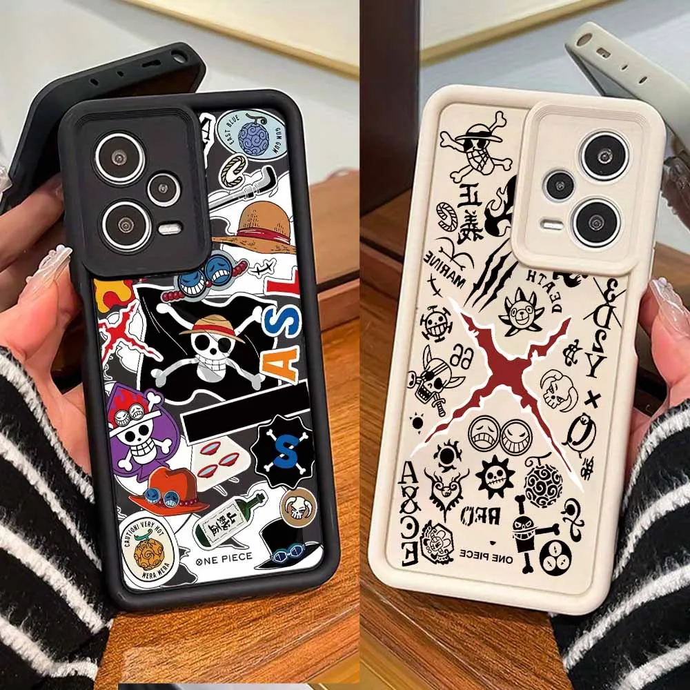 Anime One Piece Coole Handyhülle für Xiaomi 17 15 15T 14 14T 13 POCO X7 X6 M8 M7 M6 F8 F7 Pro Plus mit Augen-Ladder-Design und Umhängeband