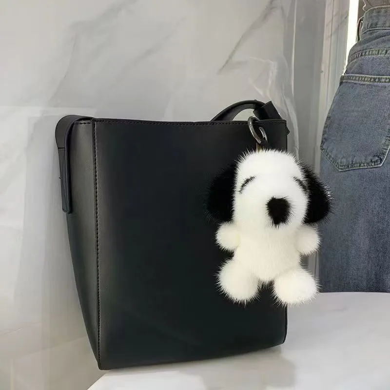 Miniso Новый Искусственный Норковый Мех Очаровательный Снупи Белый Щенок Плюшевая Подвеска Сумка Подвеска Универсальный Брелок - Идеальный Подарок