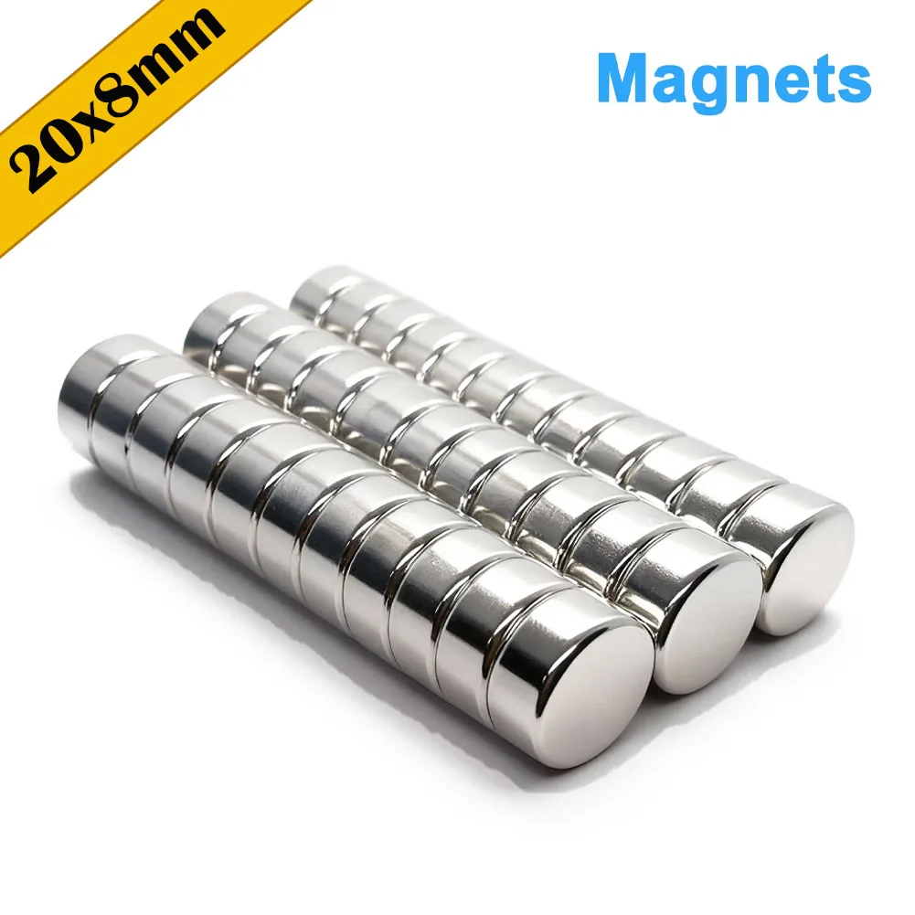 Super Powerful Magnets Round Magnet Neodymium Magnet NdfeB Magnet Strong Magnets Disc Permanent Magnetic Imanes DIY 20x8mm