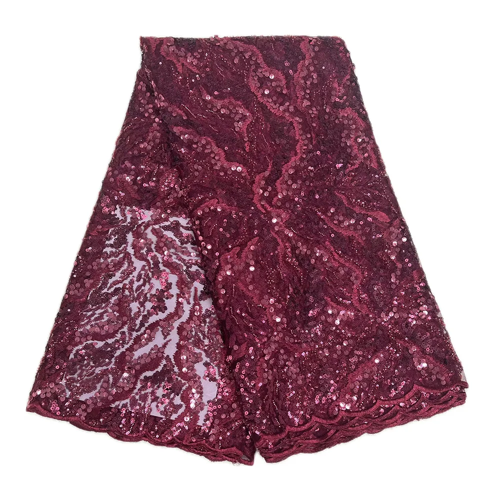 Нигерийский тюль с блестками и бисером, кружевная ткань, 5 ярдов, высококачественный кружевной материал для свадебного платья, шитье, вышивка, бисер, кружево