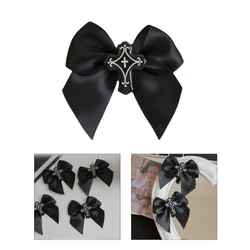 Lolita Punk Cross Bowknot Shape Hair Clip Y2K Girl Halloween Gothic Non-slip Ponytail Hairpin Women Spring Summer Hair Barrettes