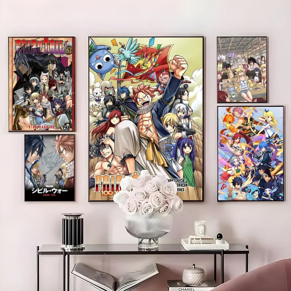 

Classic comics Anime FAIRY TAIL Poster HD art sticky wall waterproof home living room bedroom bar aesthetic decoration