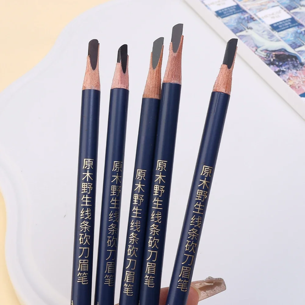 Waterproof Wooden Hard Eyebrow Pen 5 Colors High Quality Professional Natural Matte Eyebrow Enhancers Pencil Makeup Cosmetics