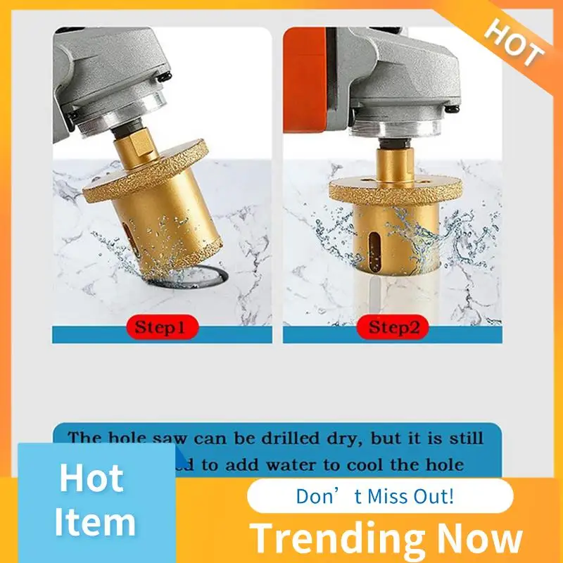 

Hole Opener Grinder Drill Bit Brazed Diamond Hole Drill Saw Core Bits For Marble Tiles Hole Opener Durable Gold Triangular 50-70
