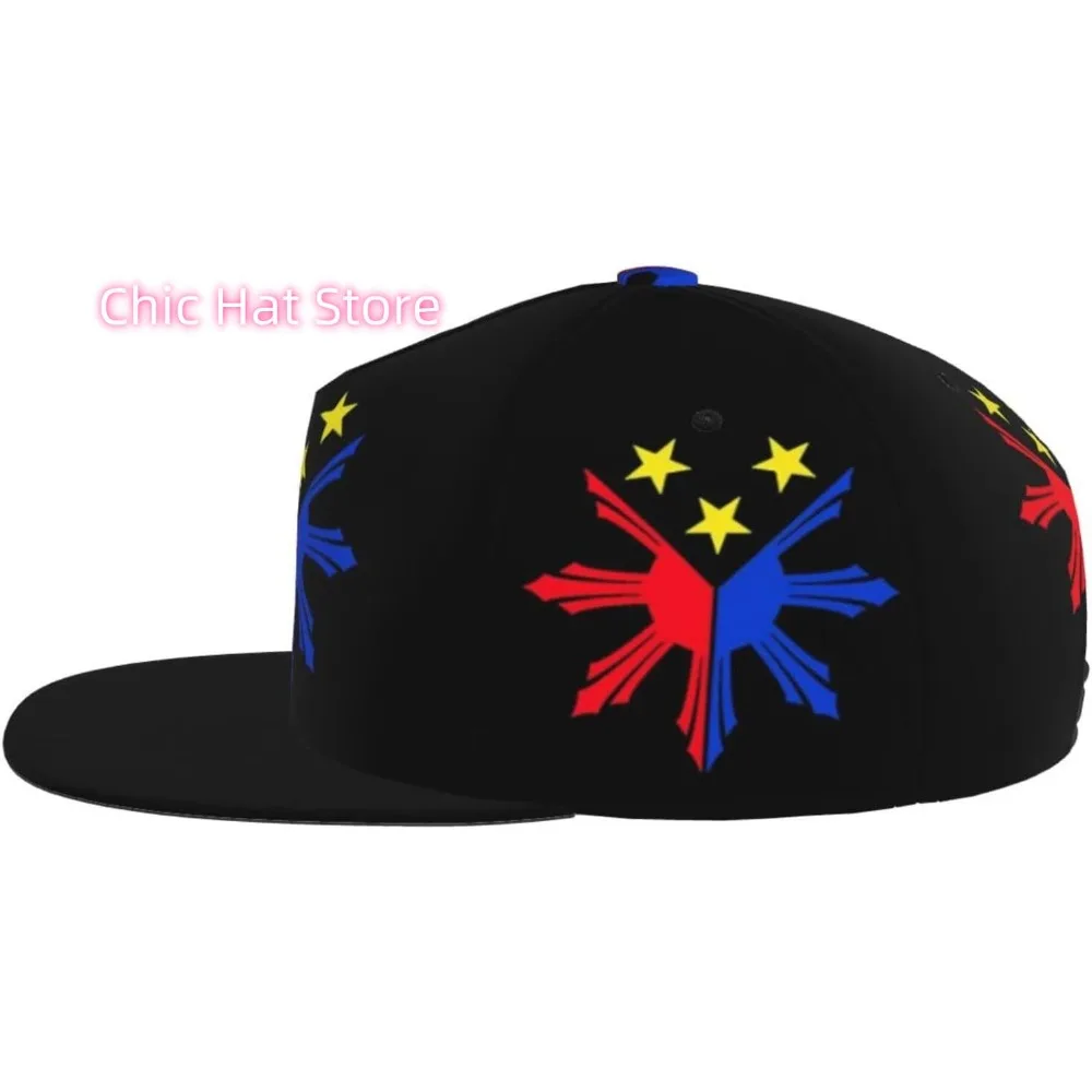 Czapka z daszkiem w stylu flagi, unisex, regulowana, typu trucker, snapback, czapka przeciwsłoneczna, patriotyczna czapka z płaskim daszkiem, filipińska