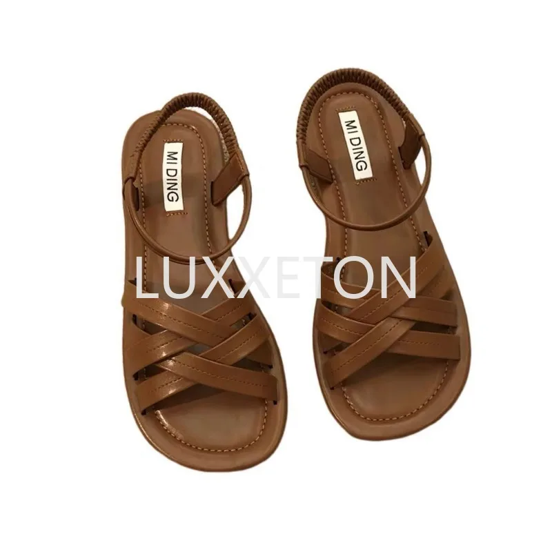 Women Sandals Summer New Fashionable Comfortable Soft Sole Wear Resistant Women Casual Breathable Roman Beach Sandals