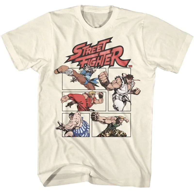 

Fists Flying Street Fighter Retro Combat Gift t shirt Arcade game Graphic Tee 100% cotton print Y2K Clothes Large size Tops