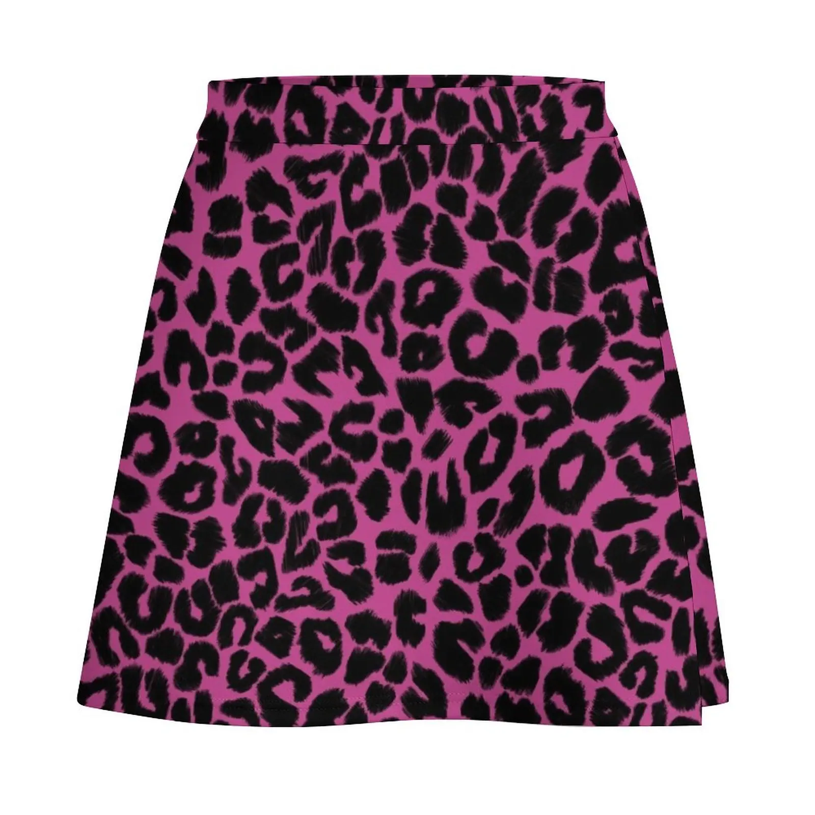 Leopard Print Pattern in Dark Pink and Black Mini Skirt skirt set Short skirts Mini Skirt