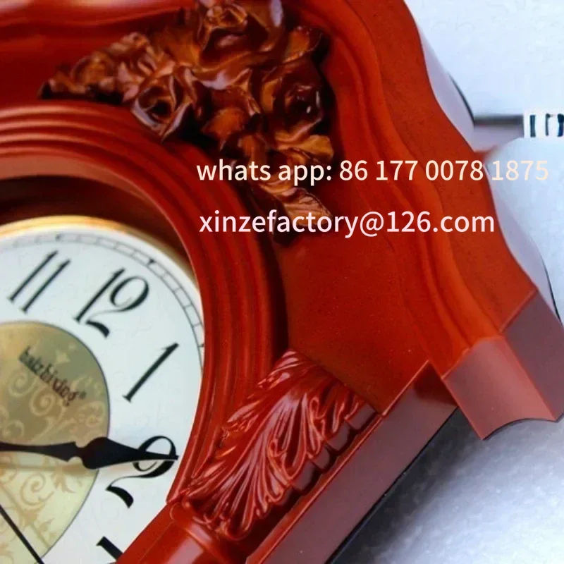 Customizable Large 3D Wall Cloc, Vintage European Pendulum Clock, Retro Modern Design Living Room and Farmhouse Decor Home