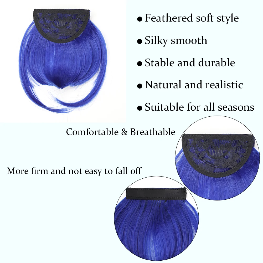 Detachable Magic Paste Headband Synthetic Fake Bangs Hair , Synthetic Wigs Headband  Bangs for Women Girls