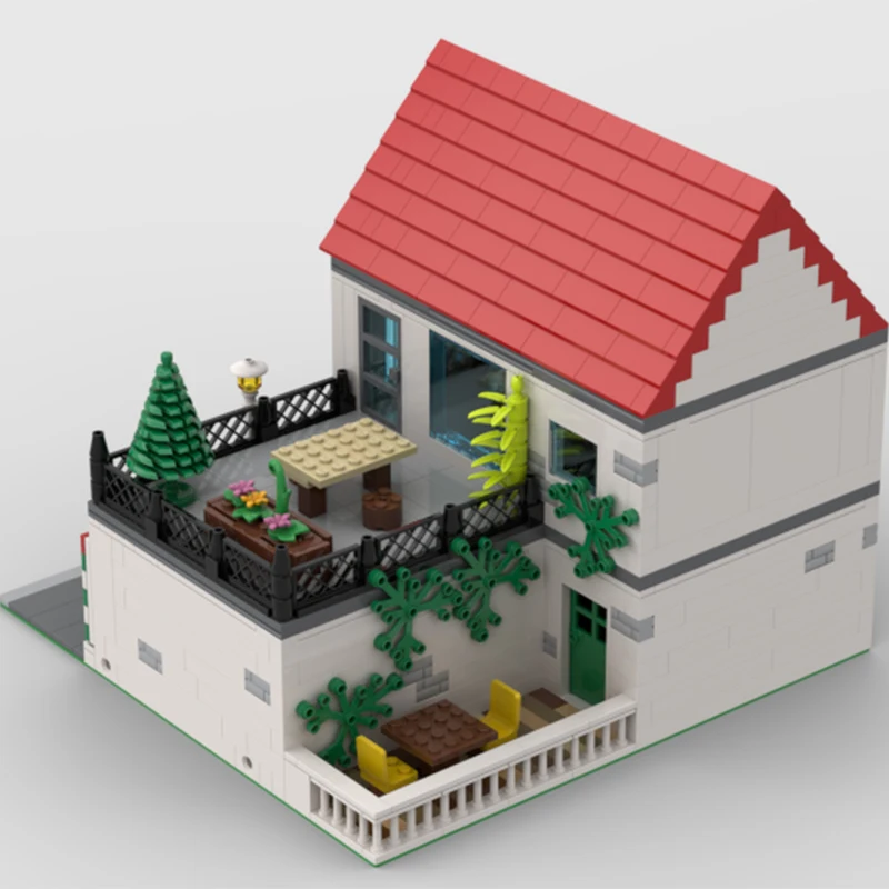 984PCS MOC Italienisches Restaurant Stadthaus DIY Modell Bausteine Modulare Architektur Geburtstag Spielzeug Geschenk für Erwachsene
