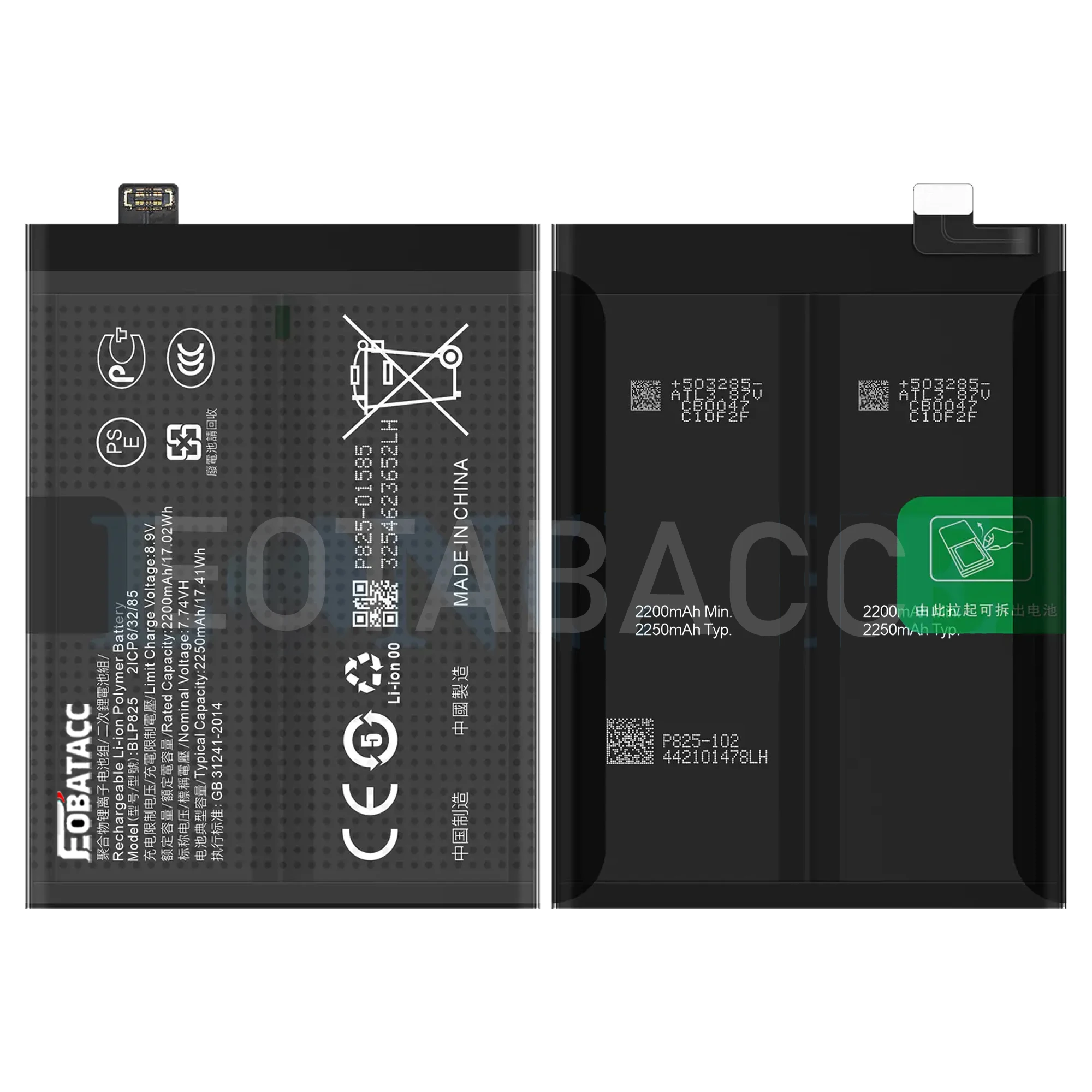 2025 Years EOBATACC 100% New 4500mAh BLP825 Battery For OPPO Find X3 Neo Reno 6 Pro +Free Tools