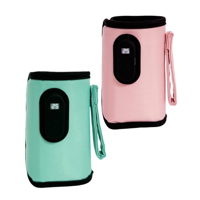 Calentadores botellas portátiles USB 57EE, calentador leche viaje para mantener calor leche, funda calefactora