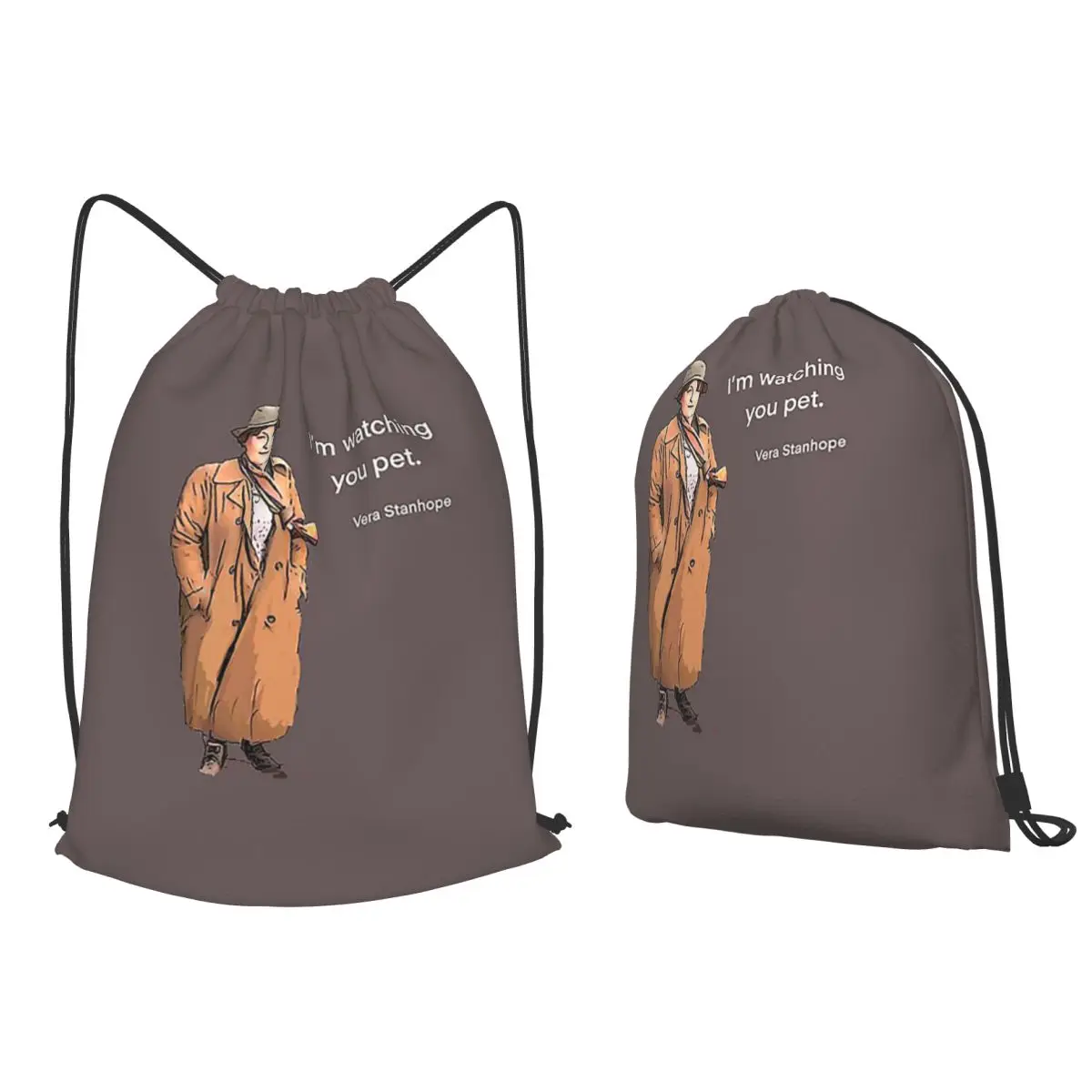 DCI Vera Stanhope I'm Watching You Pet. Backpacks Fashion Drawstring Bags Sports Bag Book Bags for Man Woman School