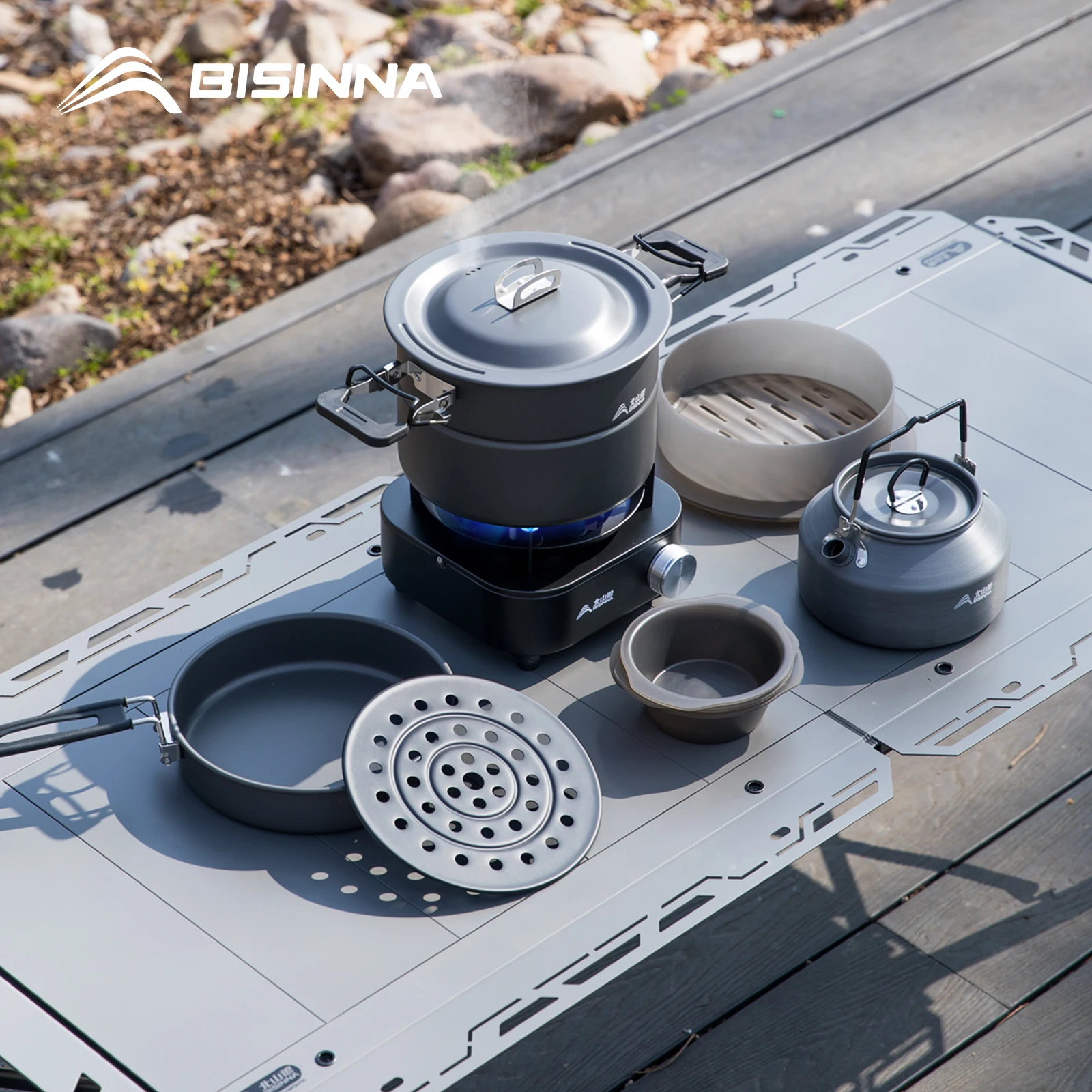 

Набор походной посуды BISINNA Micro Pressure: универсальная кастрюля для приготовления на пару и варки, портативный инструмент для приготовления пищи на природе, для походов и путешествий