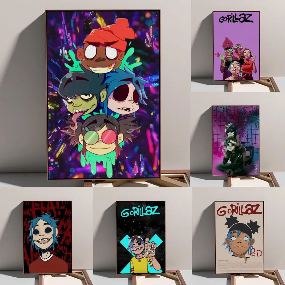 

Gorillaz 2-D Poster Prints Oil Painting Mural Living Room Home Decoration Party Evening Cover
