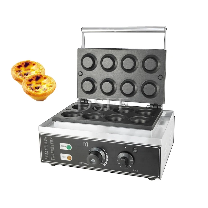 2024 New Egg Tart Skin Making Machine 8Pcs Commercial Egg Tart Skin Machine/Cake Bottom Roasting Waffle Cake Machine