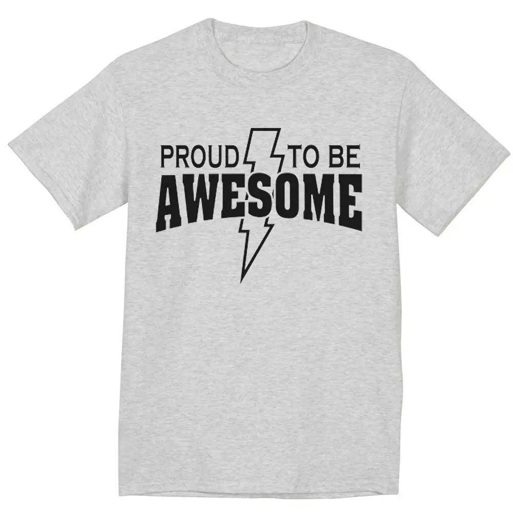 

proud to be awesome funny saying shirt for men gray t-shirt