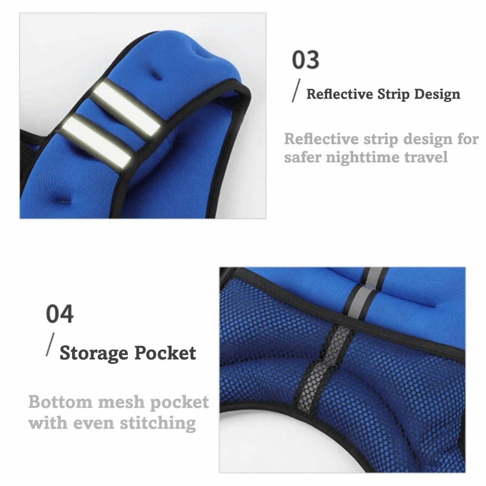 Training Adjustable Weighted Vest Iron Sand Filled Multi-Size Sandbag Weighted Vest Weight Loading Neoprene Weight Vest Workout