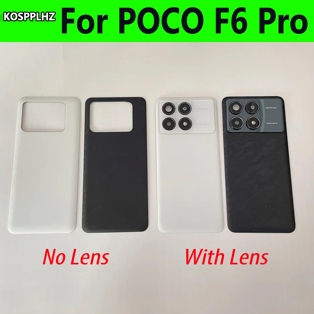 For Xiaomi POCO F6 Pro Battery Back Cover Back Door Rear Housing Case For POCO F6 PRO Back Glass No Adhesive Tape