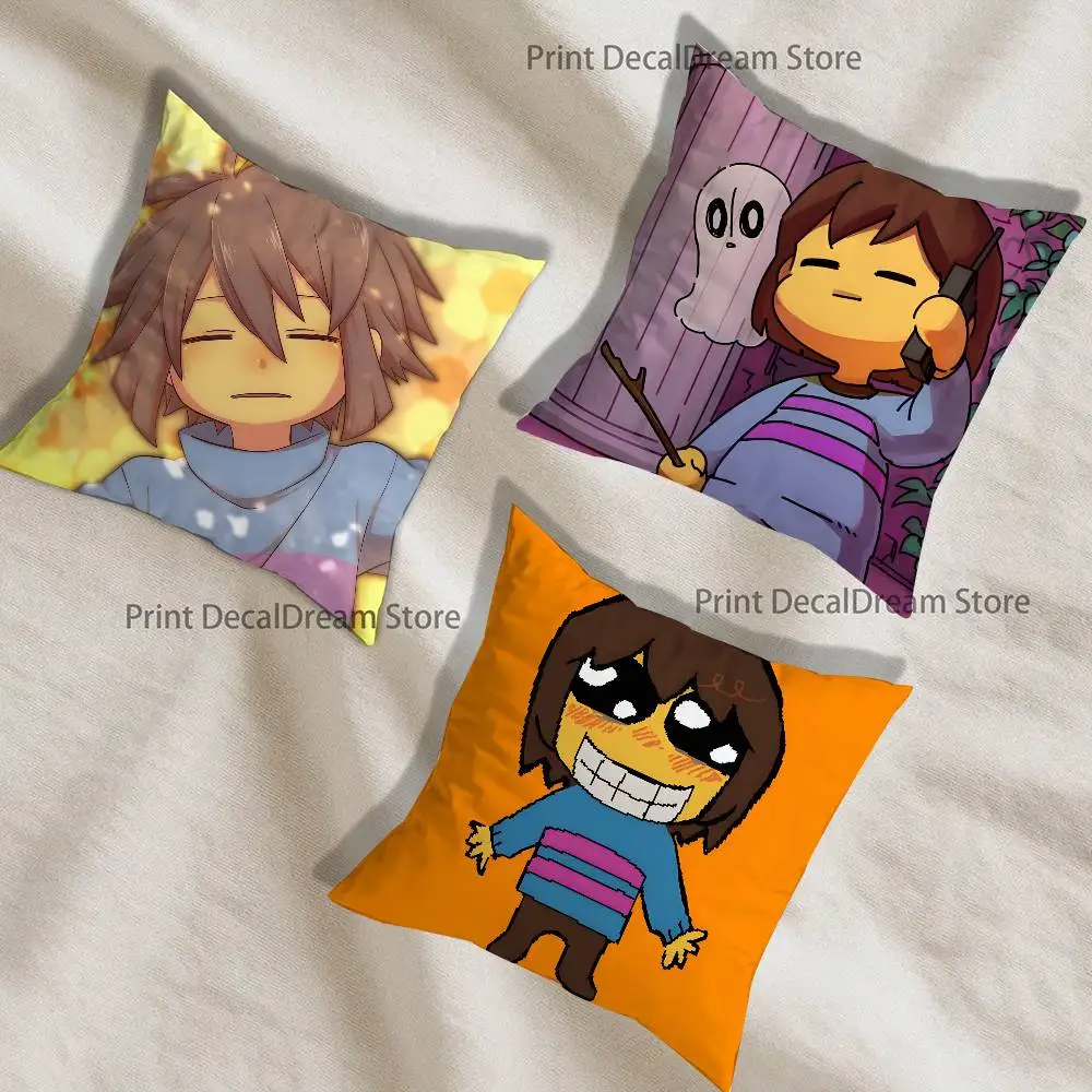 

Game Frisk U-Undertale Pillow Case Ultra Soft Skin Friendly Fabric Cloud Like Comfort & Concealed Zipper