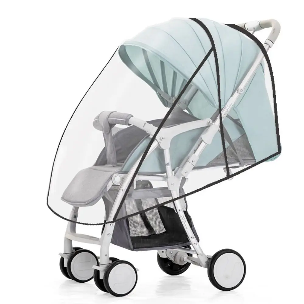 

Transparent Baby Stroller Rain Cover Outdoor Windproof Baby Pram Rain Cover Waterproof Travel Pushchair Raincoat