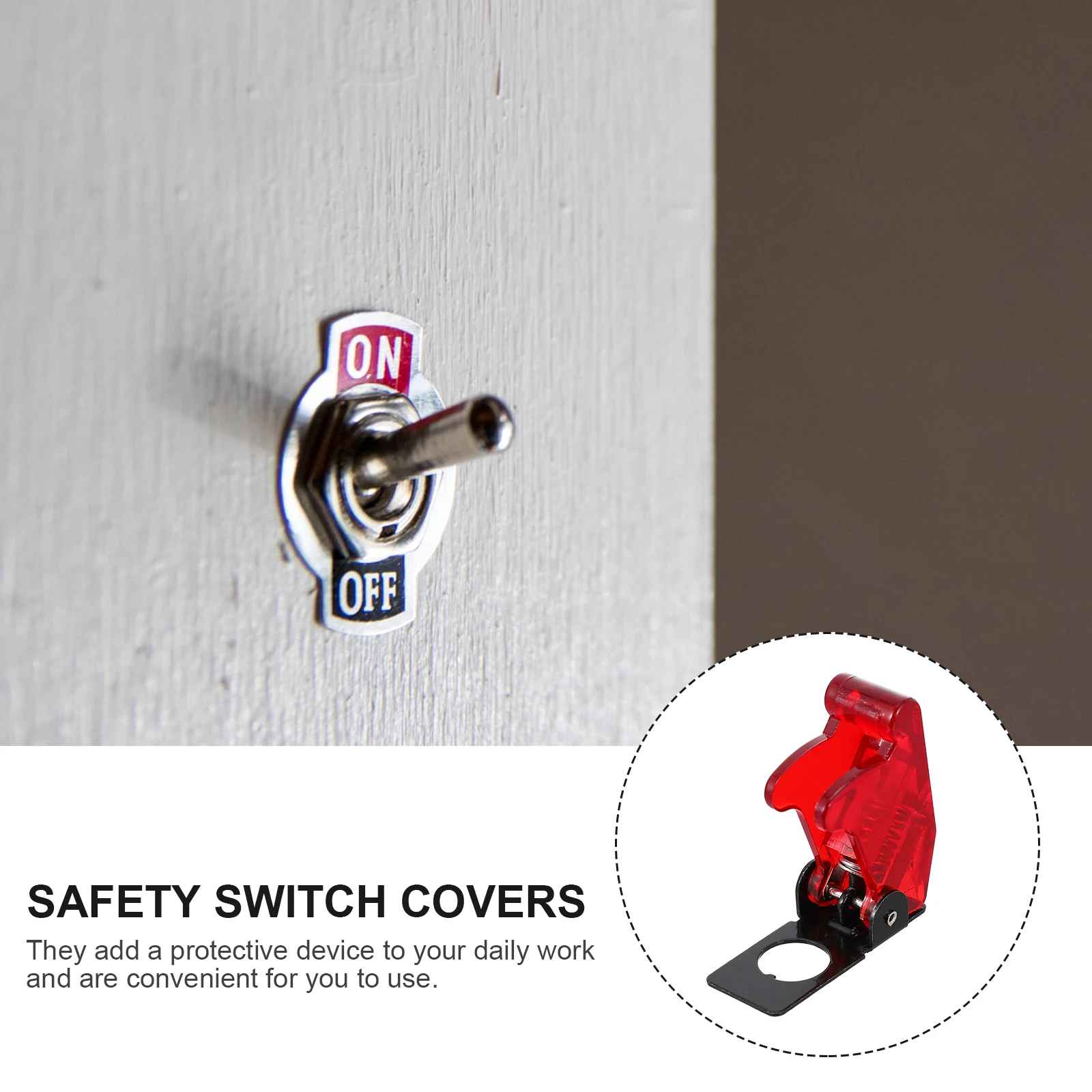 6Pcs Red Toggle Switch Covers Waterproof Dustproof Safety Guards Durable Plastic Iron for Various Uses Toggle Covers