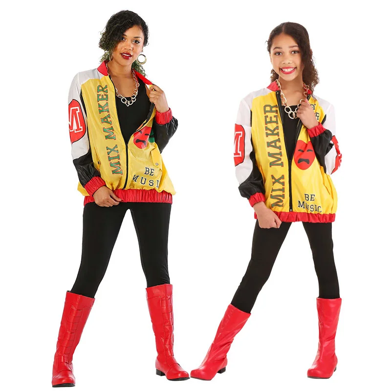 

Halloween Costume for Women 80s Cool Rock Legend Costume Yellow Concert Adults Kids Lead Singer Pop Yellow Jacket Outfit