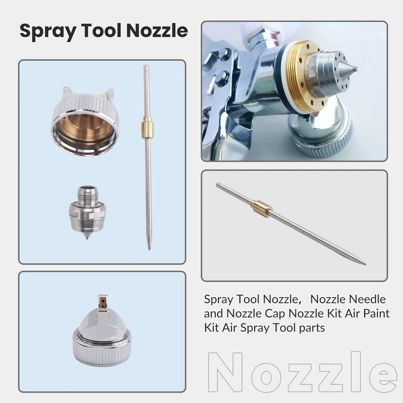 Alat semprot Air Nozzle 1.4 Mm/1.7Mm/2.0Mm, Kit alat semprot cat udara, mulut pipa dan tutup nozel, suku cadang alat semprot udara