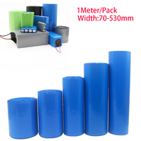 1Meter PVC Of 18650 Battery Packs Cable Sleeve Multi Size Heat Shrink Tube Blue Shrink Insulated Shrink Tubing For Production