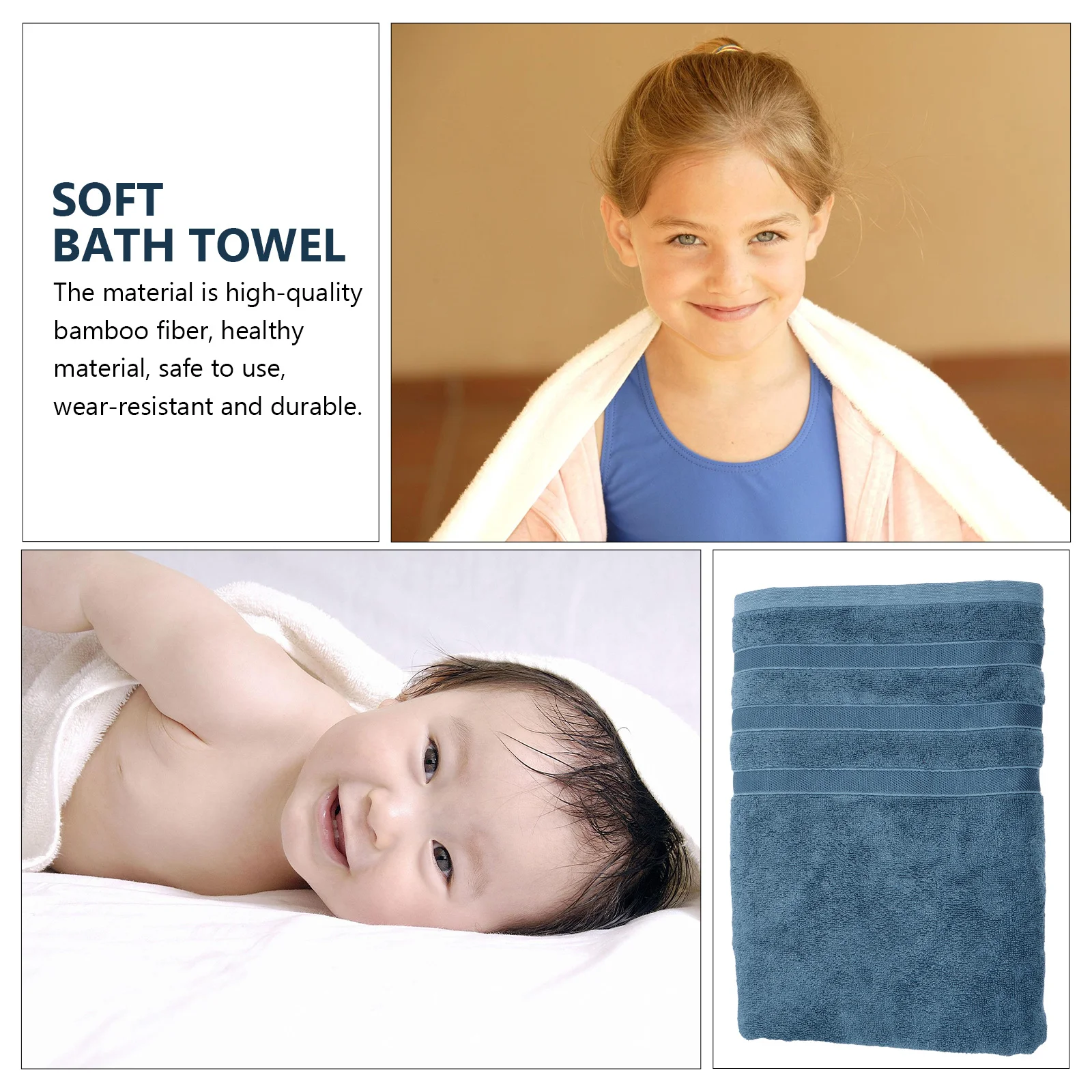 

Highquality Bamboo Fiber Bath Towel Multipurpose Practical Convenient Goodwaterabsorption Easyweartakeoff Lightweight